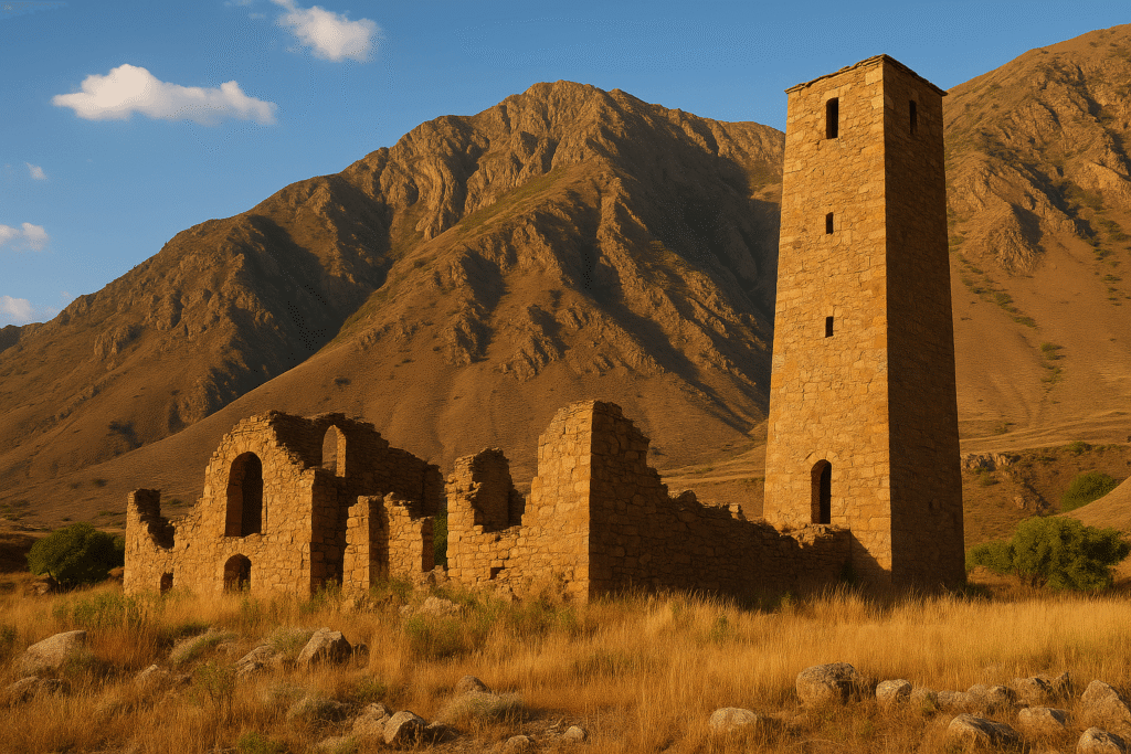 조지아 브사니시 은광지대 – 코카서스 고원의 금속문화와 초기 화학기술의 교차점 2 조지아 문화유산청(Georgian Heritage Agency)에서 공개한 지형·식생 정보 / 실제 조지아 남부 브사니시(Bsanisi) 지역의 위성 지형 데이터등 실제 자료를 기반하여 생성된 조지아 브사니시 은광지대 이미지